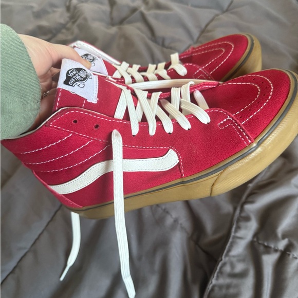 VANS Sk8-Hi Red Suede High Top Sneakers - Picture 1 of 4